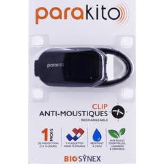 Parakito Clip Preto Anti-Mosquito Recarregável 1 Unidade