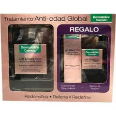 Dermatoline Pack Lift Effect 50ml creme antienvelhecimento global + contorno de olhos e lábios 15ml + creme de noite 15 ml