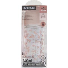 Suavinex Selection Biberão Vidro Poetry SX Pro Fluxo M 240 ml