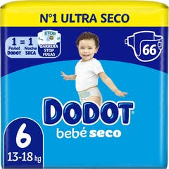 Dodot Etapas Tamanho 6 Fraldas 13-18 Kg 66 Unidades