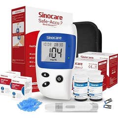 Sinocare Safe-Accu2 Kit Medidor Glicosímetro + 100 + Punção