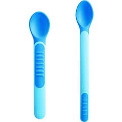 Mam Heat Sensitive Spoon & Cover Colher Sensível Azul 2 Unidades