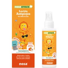 Loção Nosa Attack 5% Dimeticone Anti Piolho 100 Ml Aroma Pêssego