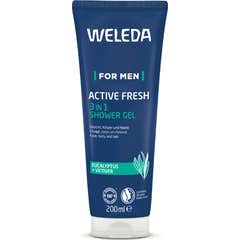 Weleda For Men Active Fresh Gel de Duche 3 em 1 200 ml
