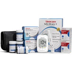 Sinocare Safe Aq Pro I Kit Glicômetro + 100 Tiras + 100 Lancetas