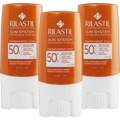 Rilastil Sun System Stick Solar Transparente Zonas Sensíveis SPF50+ 3x8,5 g