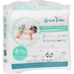 Tribu Pañales Ecológicos Talla 4 7-18kg 22uds