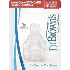Dr. Browns Tetina Natural Flow Standard Silicone Nível 1 2uds