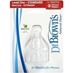 Padrão de fluxo natural de silicone do mamilo do Dr. Brown recém-nascido 2uds