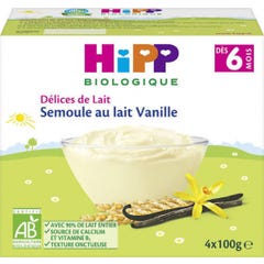 Baunilha Leite Semolina Hipp 100G X4