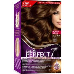 Wella Color Perfect 7 Kit 100% Cobertura de Canas 4/77 Castaño Aterciopelado