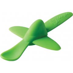 Colher de Oogaa Colher de Silicone Verde Avion 1pc