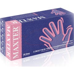 Maxter Luvas Nitrilo Sem Pó Tamanho XL Azul Cobalto 100 Unidades