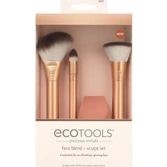 Ecotools Precious Metal Set Pincéis Maquilh Boch Olho 4 Unidades