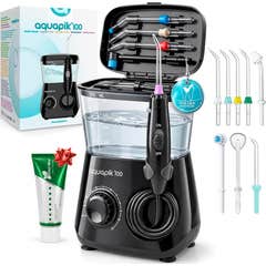 Aquapik100® Irrigador Dental Waterflosser 600 ml 10 Níveis Preto 1 unid