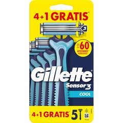 Gillette Sensor3 Cool Lâmina de Barbear Descartáveis 5 Unidades