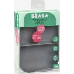 Béaba Prato Dividido Silicone Cinza Mineral 1 Unidade