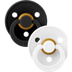 BIBS Pack Chupeta Colour Látex Preto Branco Tamanho 2 2 unid.