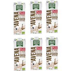 NaturGreen Pack Bebida Aveia Integral 0% Açúcares Bio 6x1L