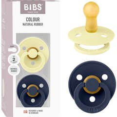 Bibs Pacifier Colour Round Luna Deep Space 6-18M 2 Unidades