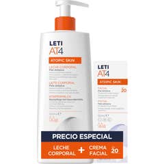 Leti AT4 Atopic Skin Set Leite 500 ml + Facial SPF20 50 ml