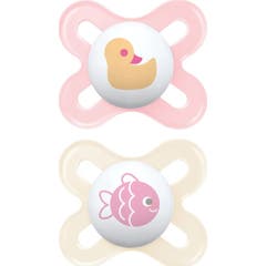 Mam Original Start Chupeta Silicone Rosa 0M+ 2 Unidades