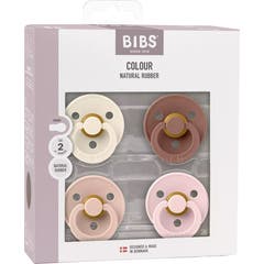 Bibs Pacifier Colour Ivory Blush Woodchuck Bloss 6-18 4 Unidades
