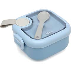 Kiokids Lancheira Azul Colher Cinza 750 ml