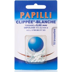 Papilli-Clippee Br Blan1.5Mm 10