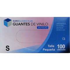 Eurogloves Plus Guantes de Vinilo Sin Polvo Talla S 100uds