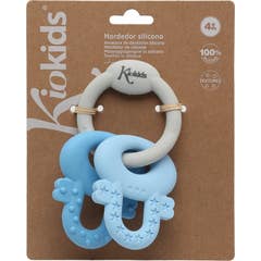 Kiokids Mordedor Silicone Chaves Azul e Cinzento 1 Unidade