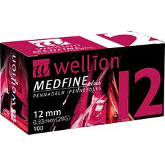 Wellion Medfine Plus 12mm Agulha 100 Unidades