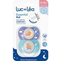 Luc Et Léa Essentiel Night Confort+ Chupeta 6-18M E6 2 Unidades