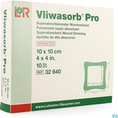 Vliwasorb Pro Apósito Estéril Super Absorbente 10x10cm 10uds