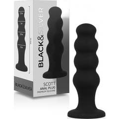 Black&Silver Scott Anal Plug Premium Silicone Black 1 Unidade
