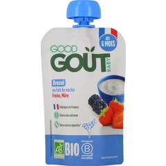 Good Gout Sobremesa Láctea para Bebé a partir dos 6 Meses Morango e Amora Bio 90 g