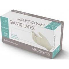 Vitadomia Guantes de Látex Sin Polvo M 7/8 100uds