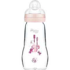 Mam Feel Good Biberon Cristal Rosa +0 Meses 260ml