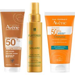 Avène Pack Cleanance SPF50+ + Leche Invisible SPF50 + René Furterer Fluido Solar Protector KPF50+