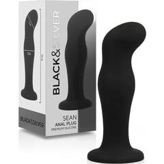 Black&Silver Sean Anal Plug Premium Silicone Black 1 Unidade