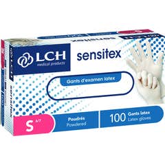 LCH Luvas de Látex com Pó Sensitex Tamanho S 100 unid.