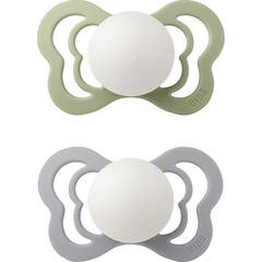 BIBS Couture Chupeta Ortodôntica Noturna de Silicone Sage Cloud 2 unid.