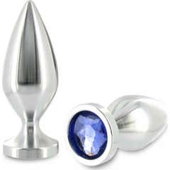 Metal Hard Anal Plug Aliminum Crystal Color Medium 8,89cm 1ud