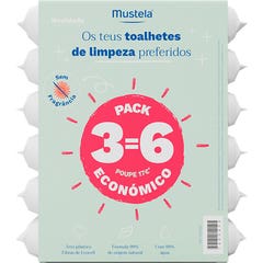 Mustela Toalhetes de Limpeza Sem Perfume 6x60 Unidades