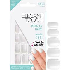 Elegant Touch Unhas Postiças Totally Bare 001 Square 48 Unidades