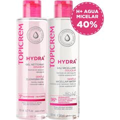 Topicrem Hydra+ Set Gel de Limpeza 200 ml + Água Micelar 200 ml