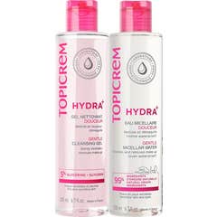 Topicrem Hydra+ Set Gel de Limpeza 200 ml + Água Micelar 200 ml