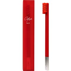 Apriori Slim Carmine Red Silver Medium Toothbrush 1ud