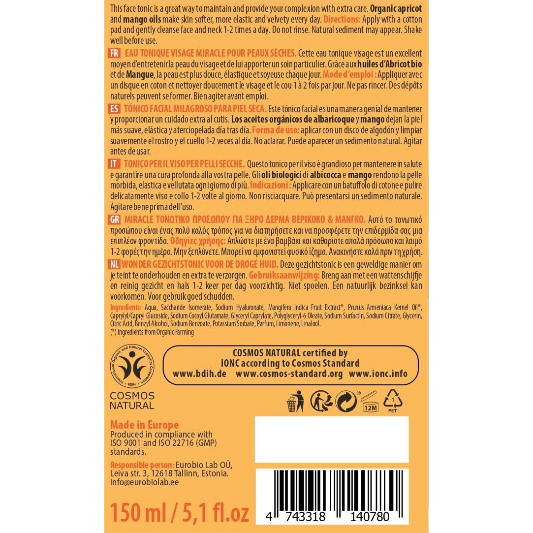 Organic Shop TóNico Facial Milagroso Para Piel Seca Albaricoque OrgáNico 150 Ml-image