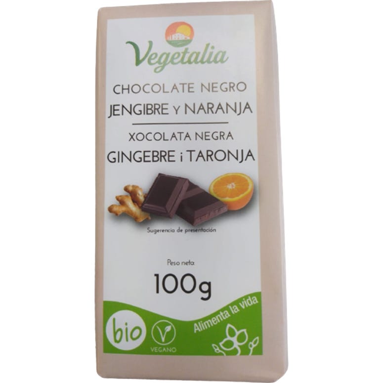 Vegetalia Chocolate Negro Jenjibre Naranja Eco 100 G-image